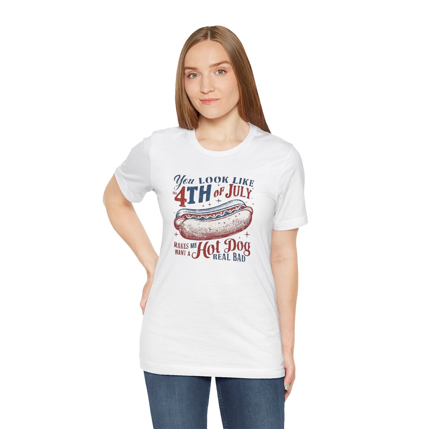4th of July Hot Dog Tee, Unisex Summer T-Shirt, Fun BBQ Shirt, Independence Day Apparel, Grilling Gift, Funny Graphic Tee