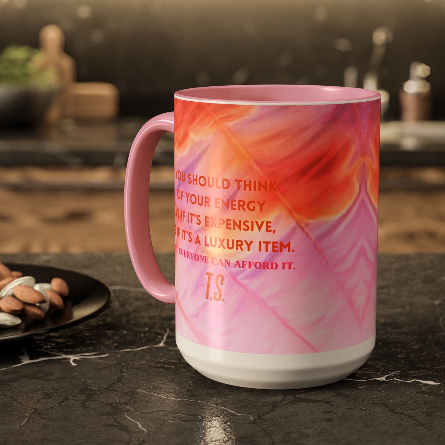 Colorful Luxury Energy Inspirational Mug, Motivational Coffee Cup, Unique Gift, Office Decor, Self-Care Reminder