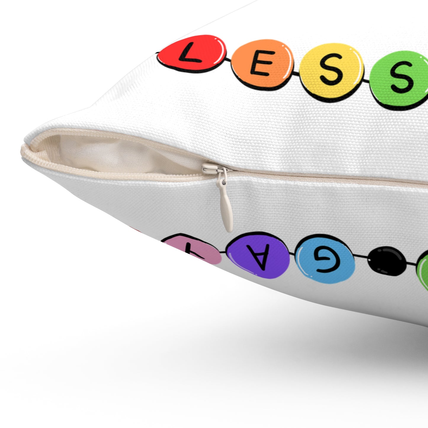 Shade Never Made Anybody Less Gay - Friendship Bracelet Pride - Colorful Affirmation Pillow