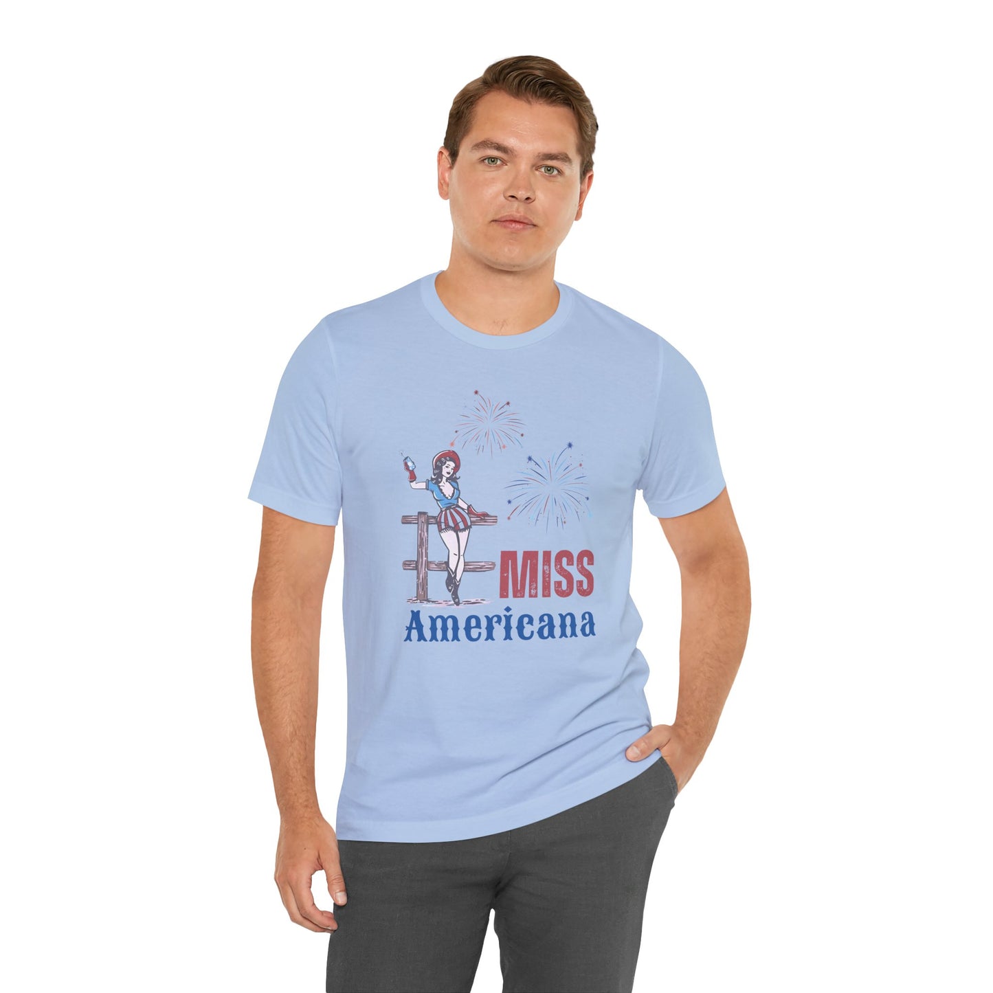 'Miss Americana' Unisex Jersey Tee, Perfect for 4th of July, Independence Day, Summer Parties, Americana Style, Vintage Vibes