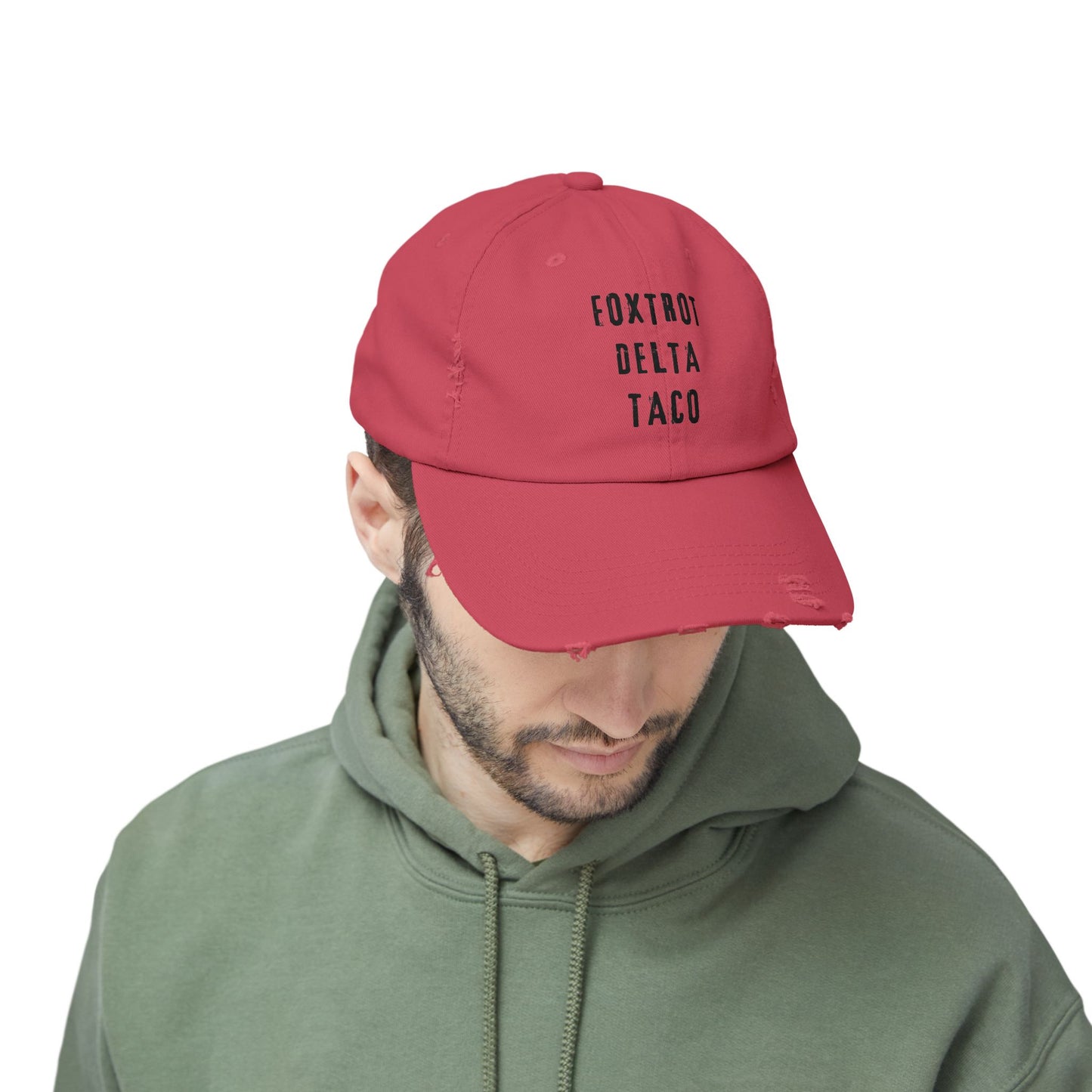 Foxtrot Delta Taco FDT - Anti Trump -Distressed Cap with Fun Slogan – Perfect for Casual Wear, Gifts, Travel, or Everyday Adventures