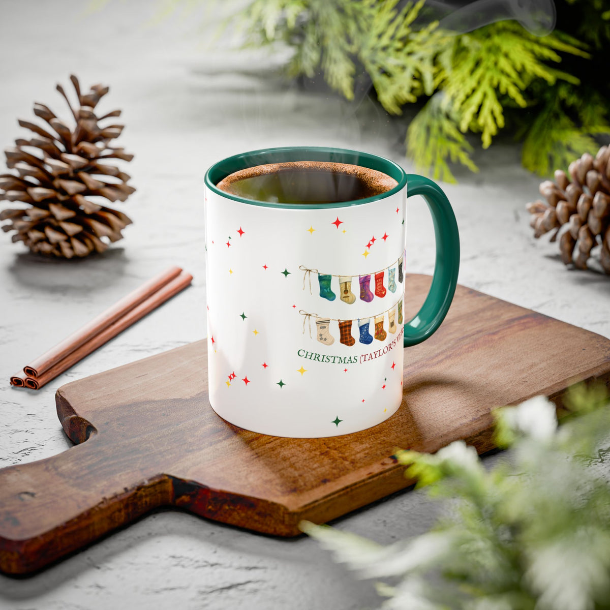 Christmas Stocking Mug — "Christmas (TV)" Colorful Holiday Coffee Cup (11oz)