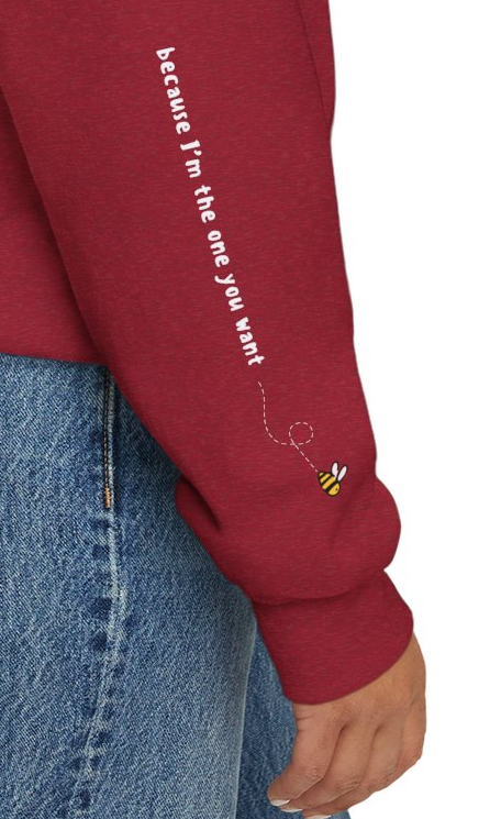 You Can Call Me Hunny Sweatshirt with Sleeve Detail - Cozy Unisex Crewneck, Cute Gift for Friends, Casual Wear, Perfect for Fall & Winter