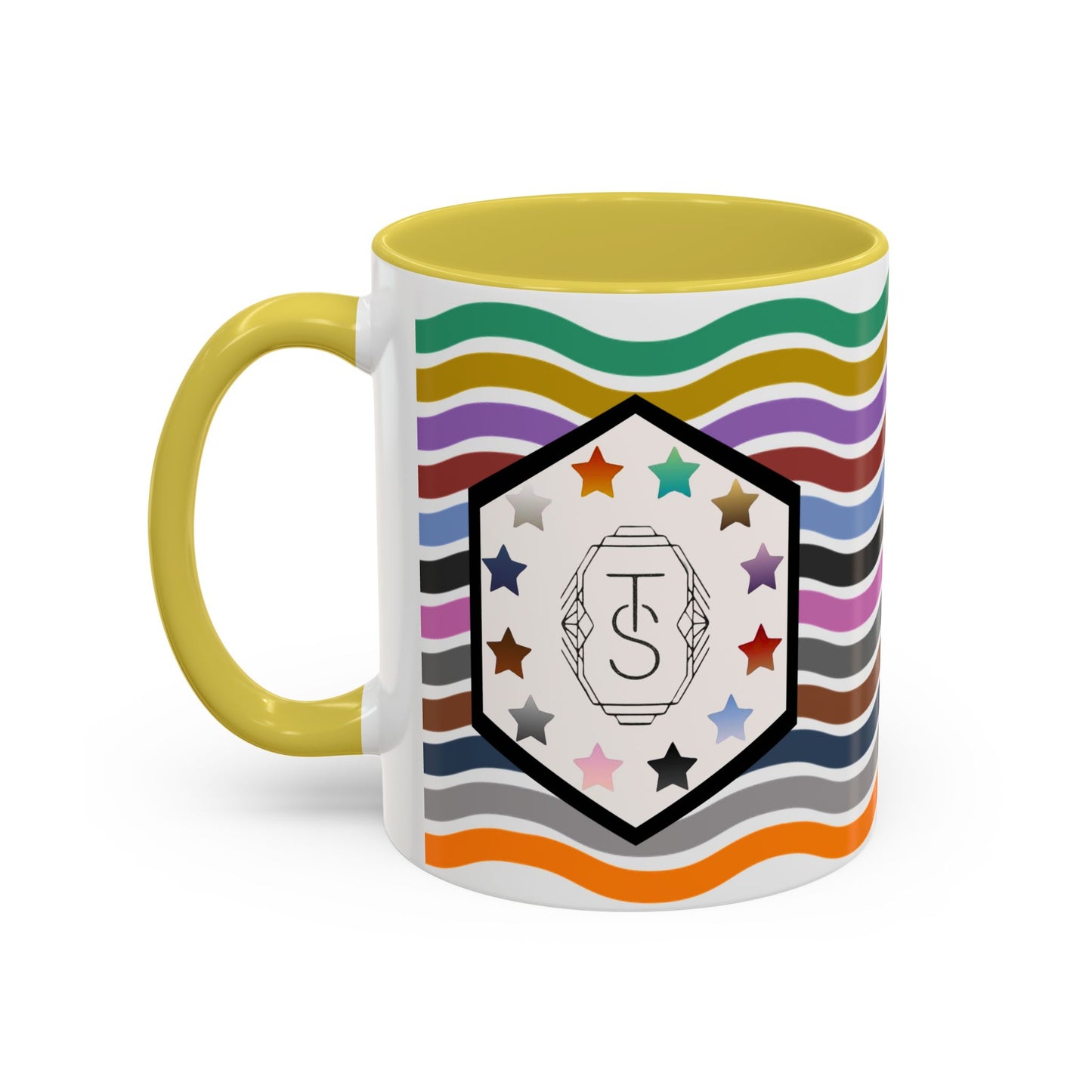 Wavy Tay-pendence Day Flag - Colorful Coffee Mugs - Spirited Sipware for Home, Office, Birthdays, or Holidays, Unique Gift Idea, Customizable Designs, Vibrant Drinkware