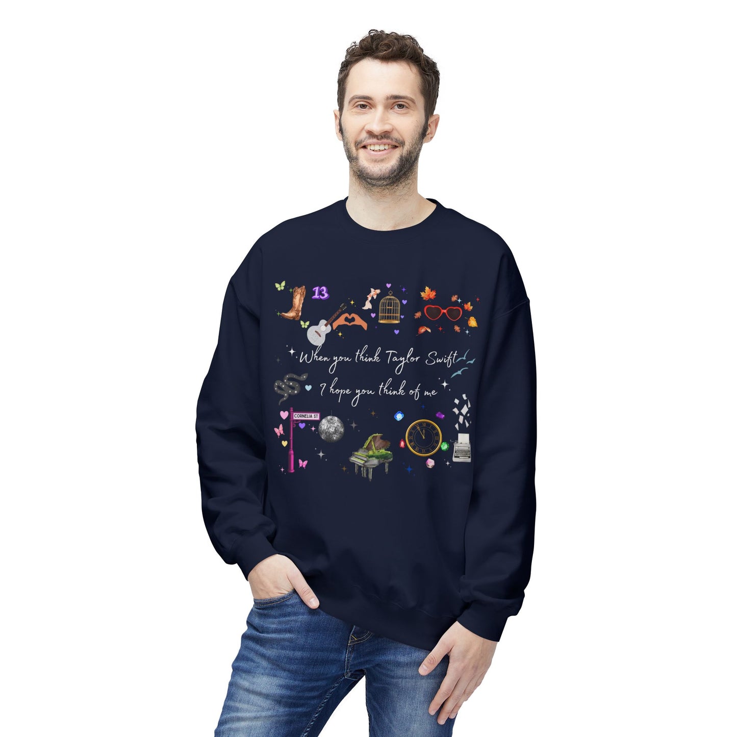 I hope you think of me Sweatshirt - Cozy Gift for Friends, Unique Crewneck, Personalized Apparel, Halloween, Casual Wear