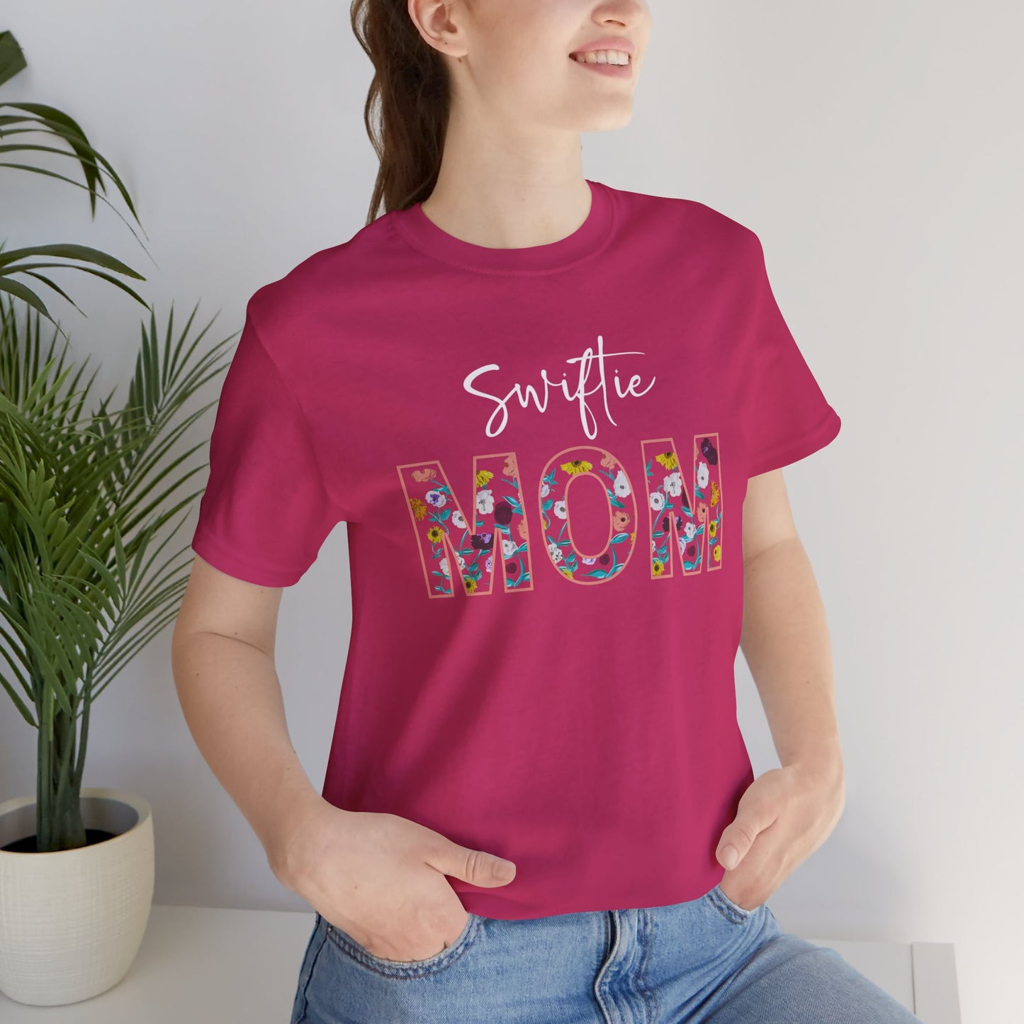 Swiftie Mom Piano Floral Design - Unisex Jersey Short Sleeve Tee