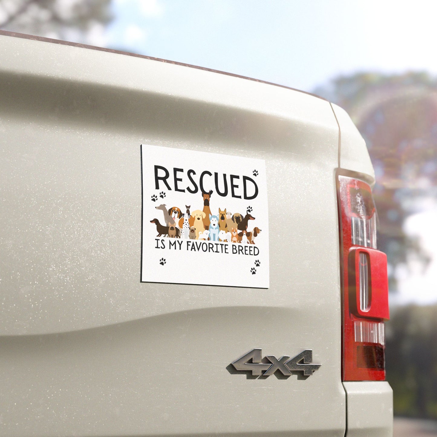 Dog Lover's Car Magnet, Rescued is my Favorite Breed, Cute Pet Gift, Animal Advocacy Magnet, Dog Adoption Support, Pet Lover Decor