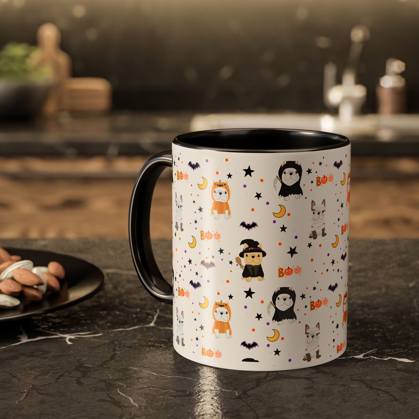 Frenchie Halloween Mugs – Cute Frenchies in Costumes, Perfect for Fall Decor, Gifts, Hot Beverages, & Spooky Celebrations