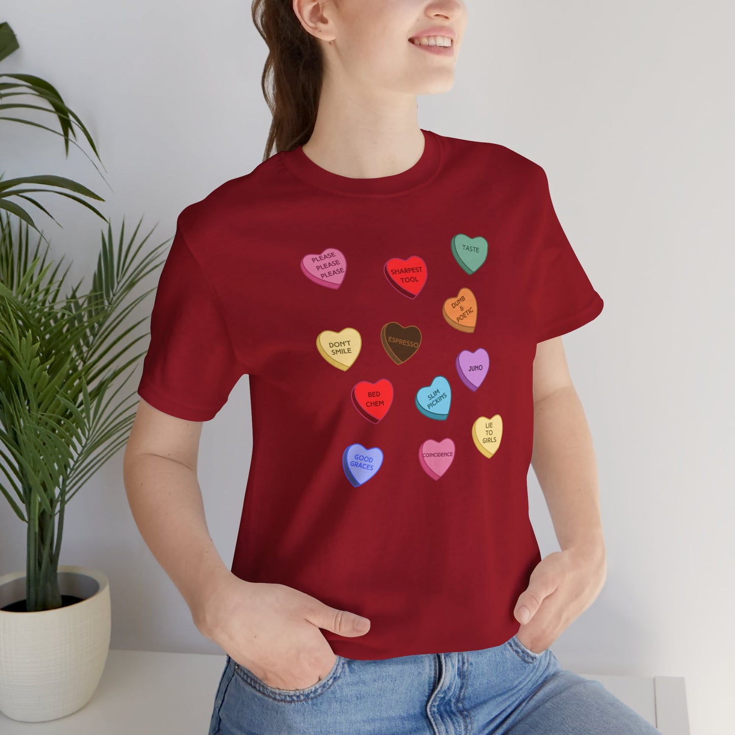 Sabrina SNS Candy Valentine Hearts - Unisex Jersey Short Sleeve Tee