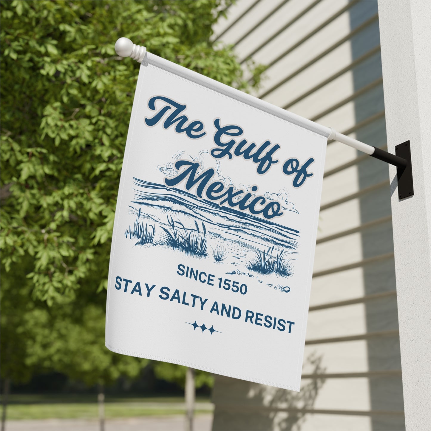 The Gulf of Mexico Garden Banner, Coastal Decor, Beach House Sign, Nautical Flag, Outdoor Patio Art, Summer Welcome Flag
