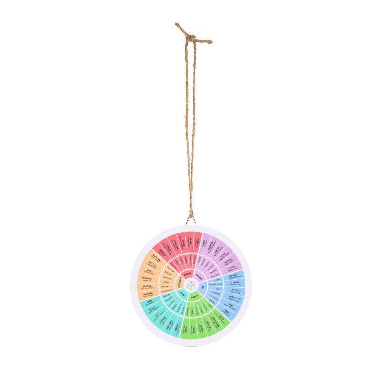 Coping Wheel Wood Sign, Therapeutic Wall Decor, Round Wall Hanging