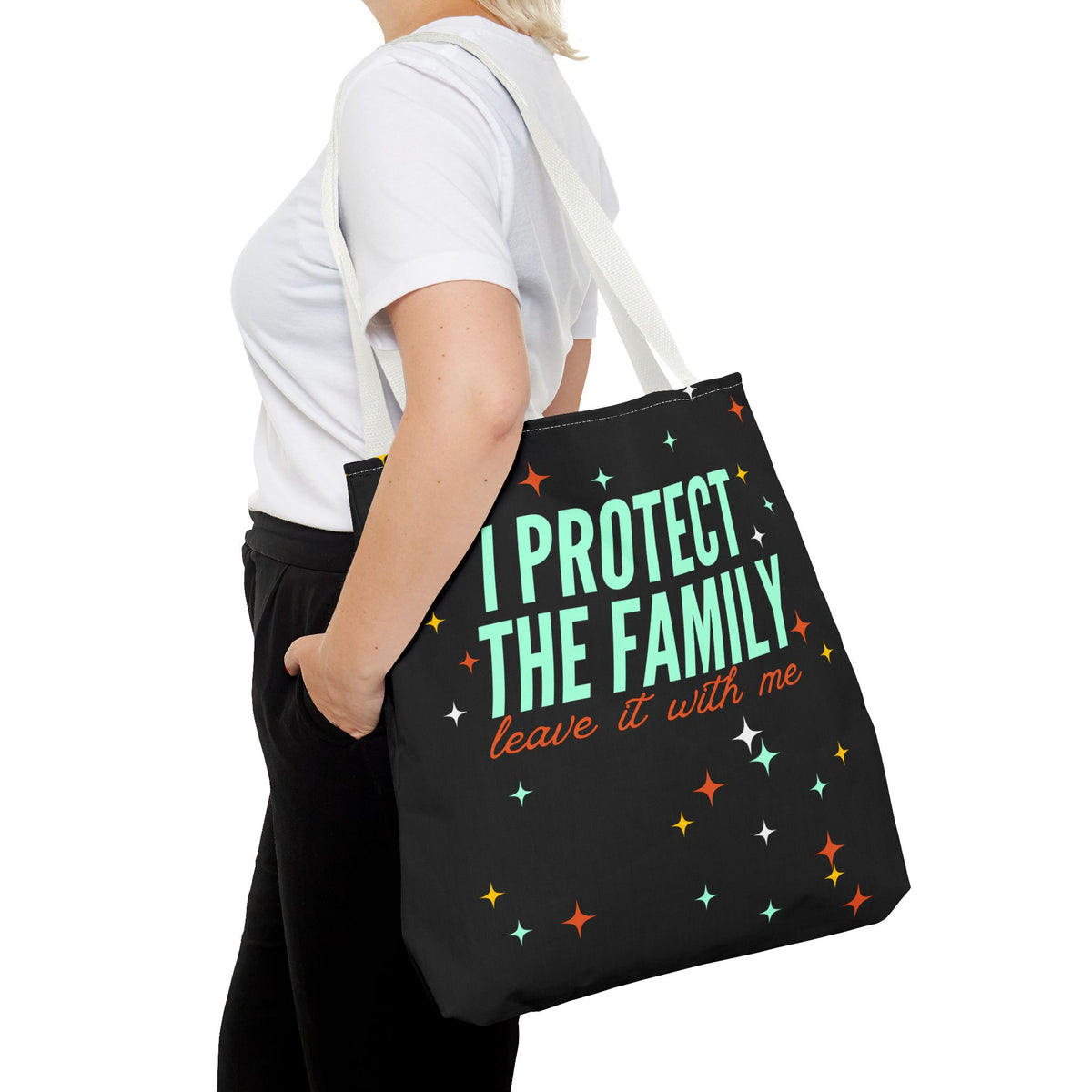 I Protect The Family Tote Bag — Retro Script