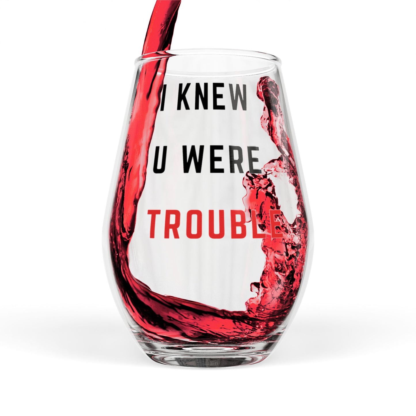 Stemless Wine Glass - Trouble, 11.75oz