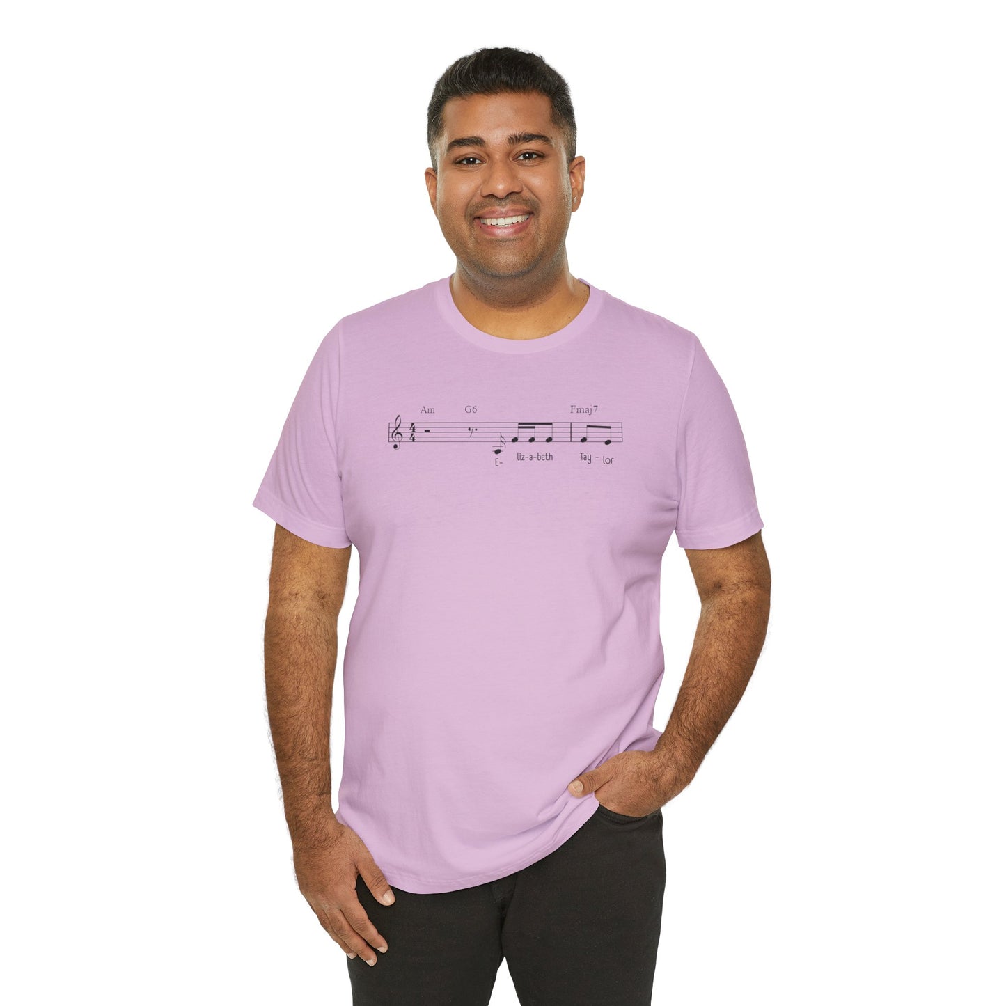 Elizabeth Tay-lor Musical Notes Unisex Tee, Gift for Musicians, Music Lover T-Shirt, Casual Everyday Wear, Concert Outfit