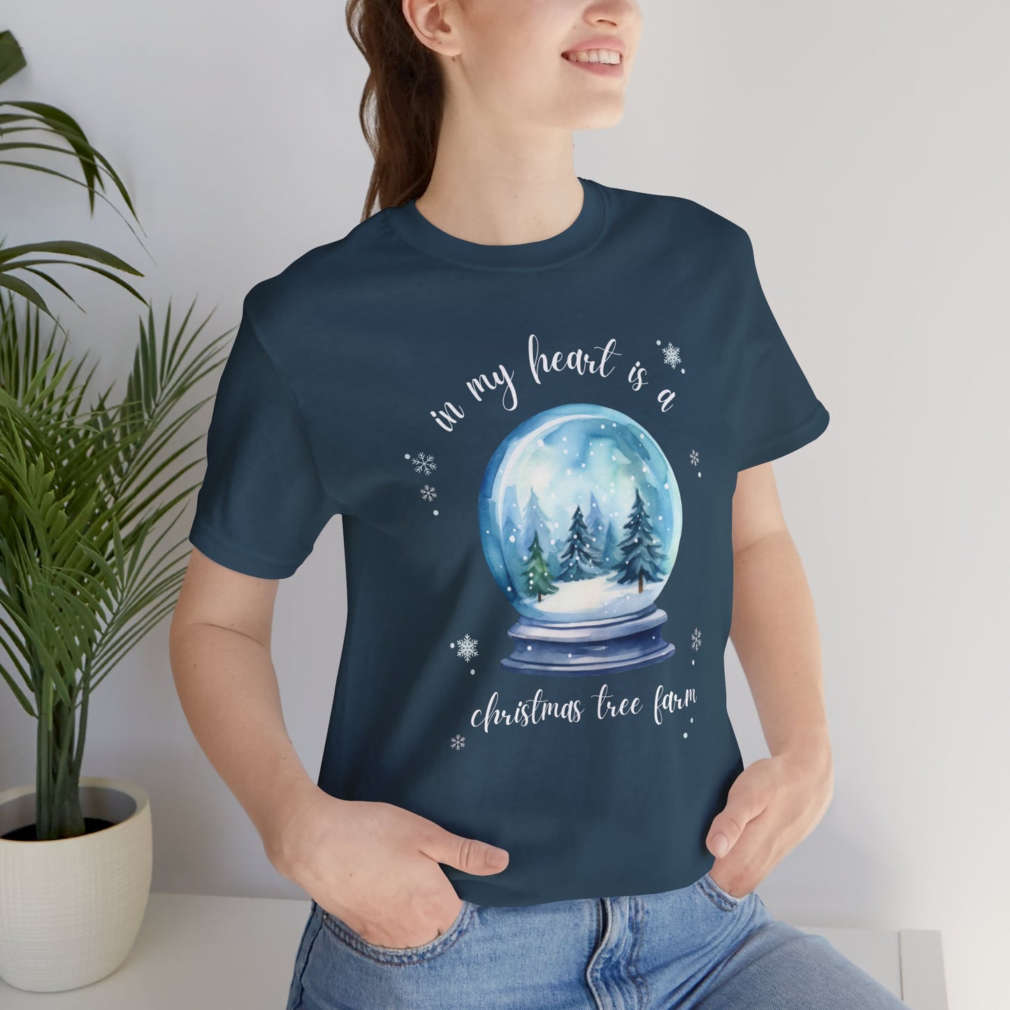 in my heart is a christmas tree farm - Unisex Jersey Short Sleeve Tee