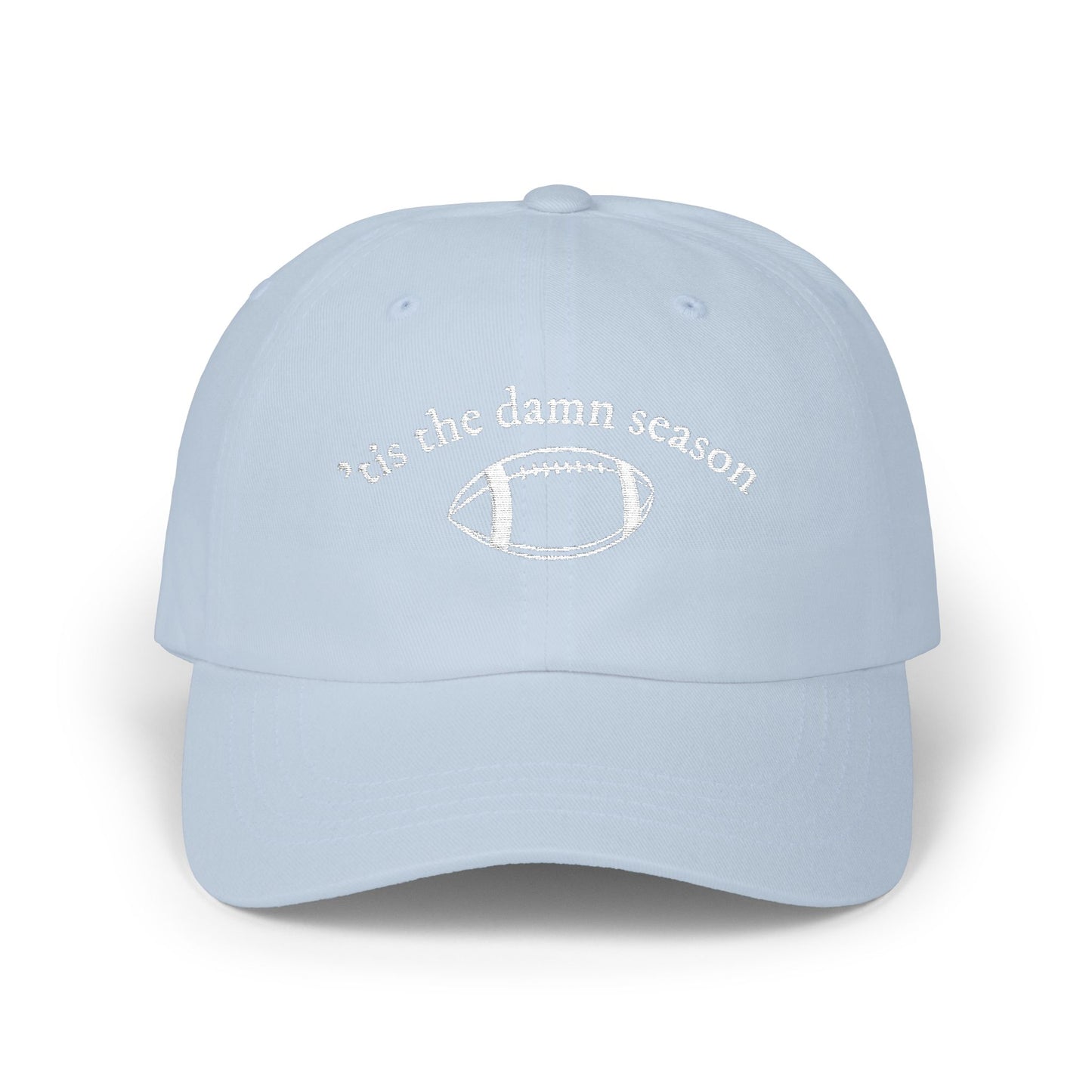 Football Dad Cap – “’Tis the Damn Season” Embroidered Classic Dad Hat