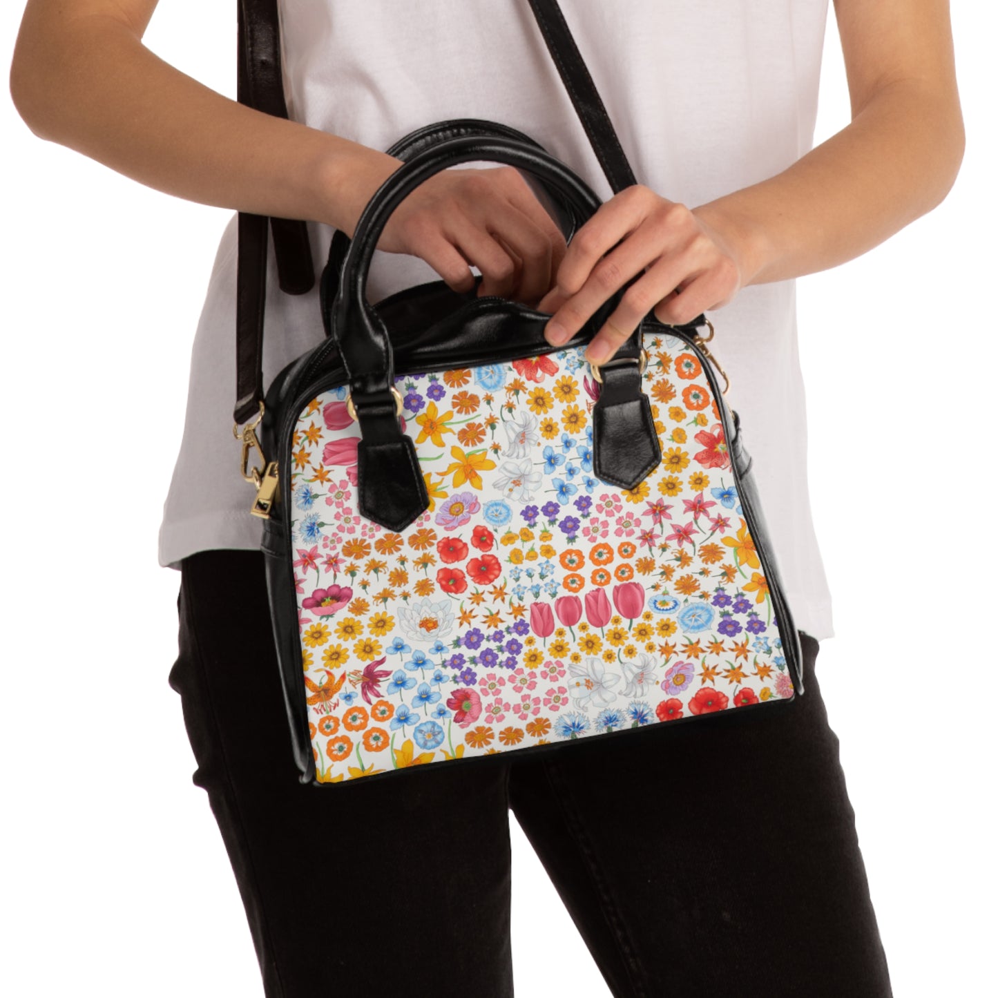 Vibrant Floral Shoulder Handbag "Flora"- Stylish Accessory for Everyday Use