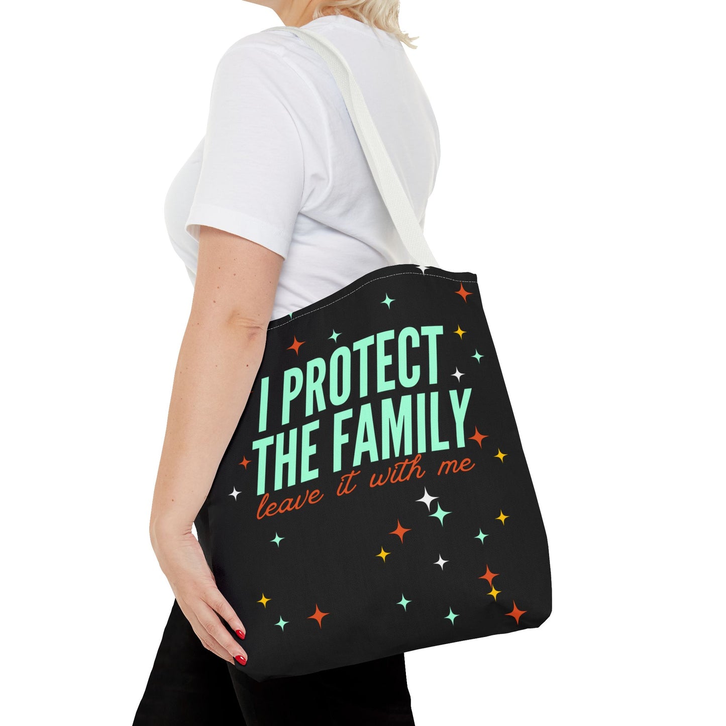 I Protect The Family Tote Bag — Retro Script