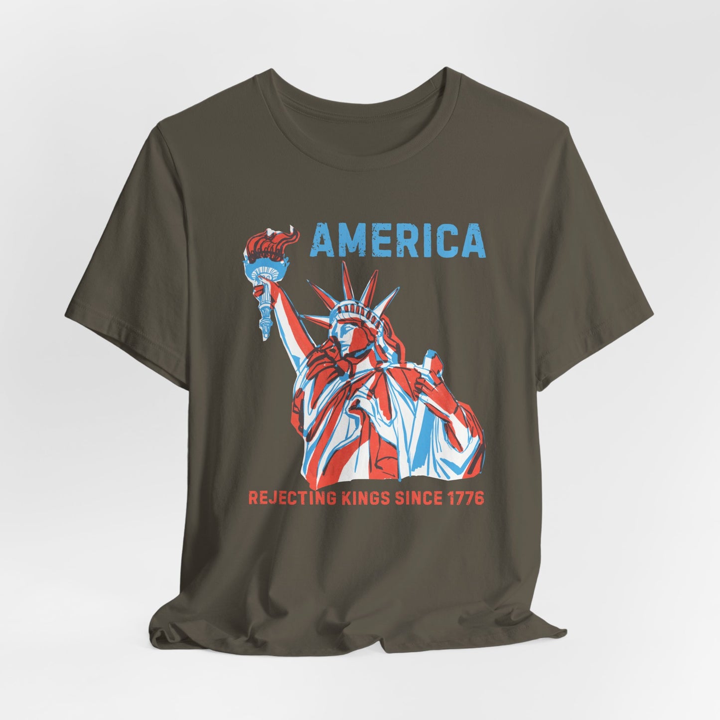 Patriotic Unisex Tee - America: Rejecting Kings Since 1776, Summer Apparel, 4th of July Shirt, Independence Day Gift, Vintage Graphic Tee