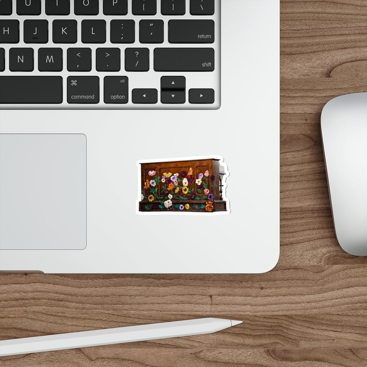 Floral Piano Sticker — Waterproof Decorative Sticker