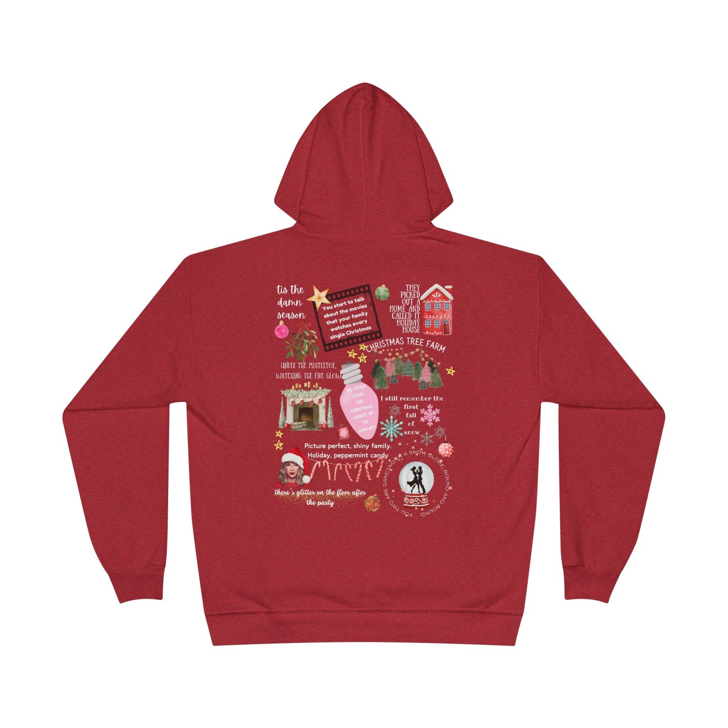 Merry Swiftmas - Swiftie Lyrics Collage - Unisex EcoSmart® Pullover Hoodie Sweatshirt