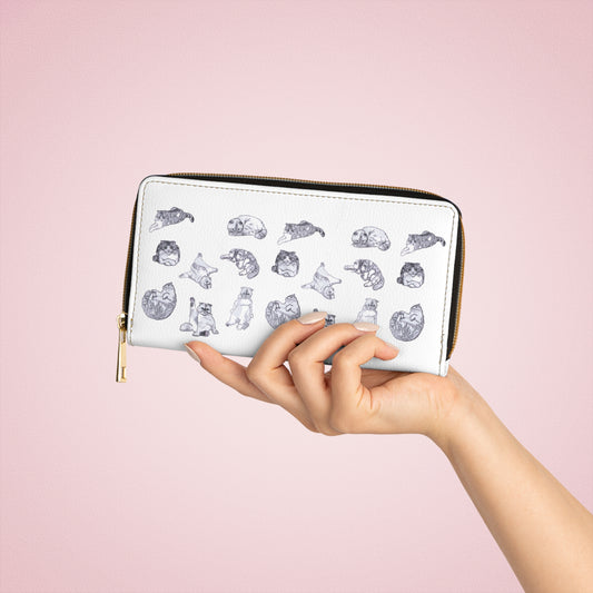 Zipper Wallet — Cute Swiftie Cats Pattern Leather Wallet