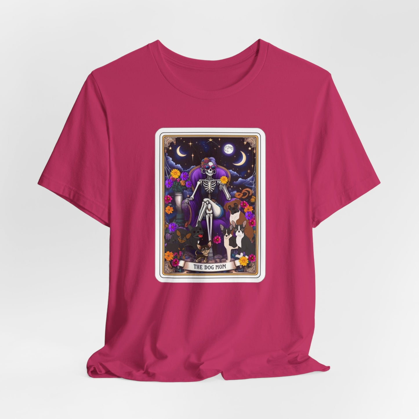 Custom Dog Mom Tarot Tee: Unisex Bella Canvas Jersey Short Sleeve Shirt, Pet Lover Gift, Graphic Tee, Casual Wear