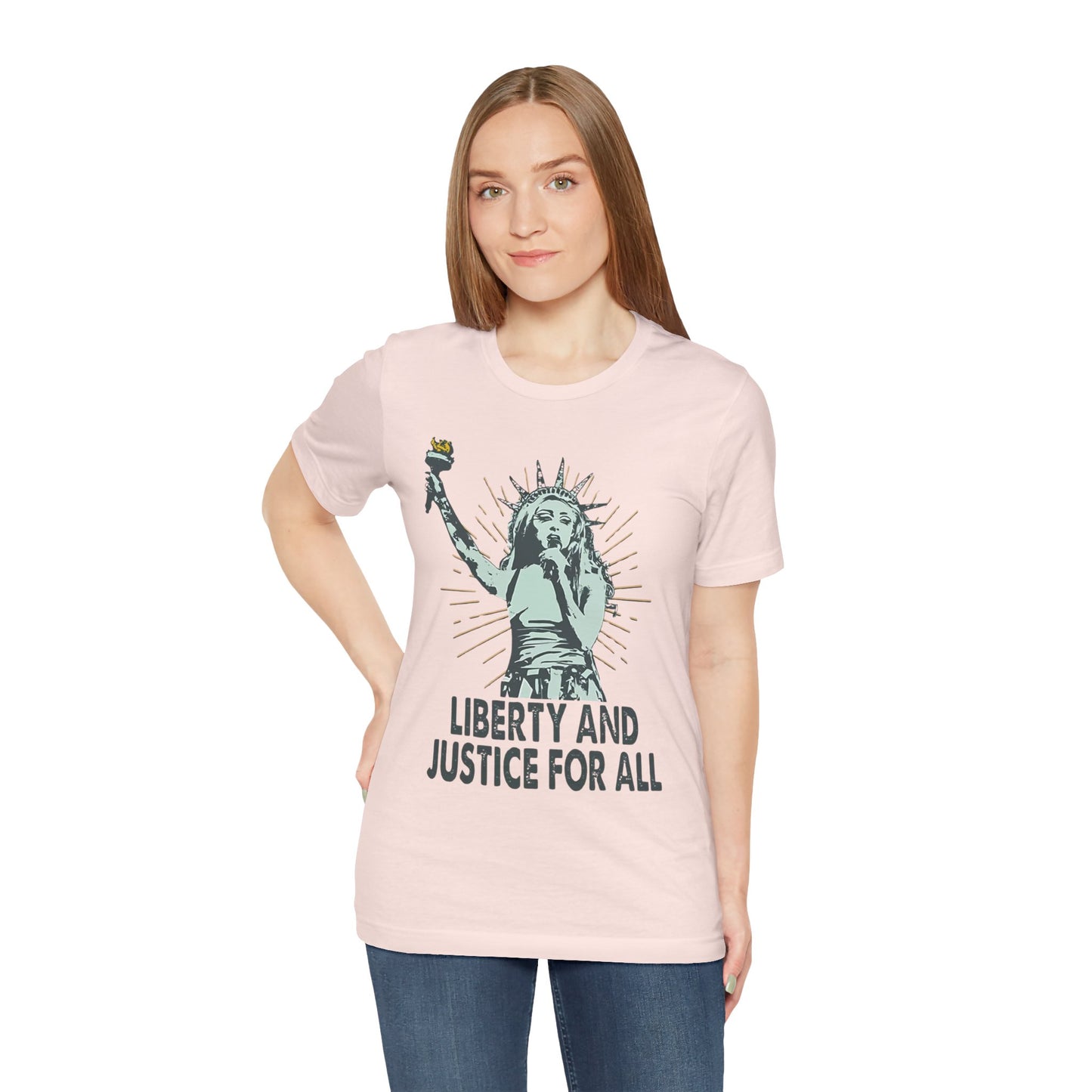 Liberty and Justice Short Sleeve Chappell Tee | Patriotic Unisex Shirt | Freedom Wear, Gift for Activists, Independence Day, Casual Style, [...]