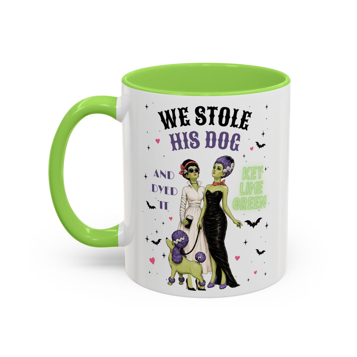 Monster Brides Dog Walk Mug — 11 oz Coffee Cup Lesbian Couple