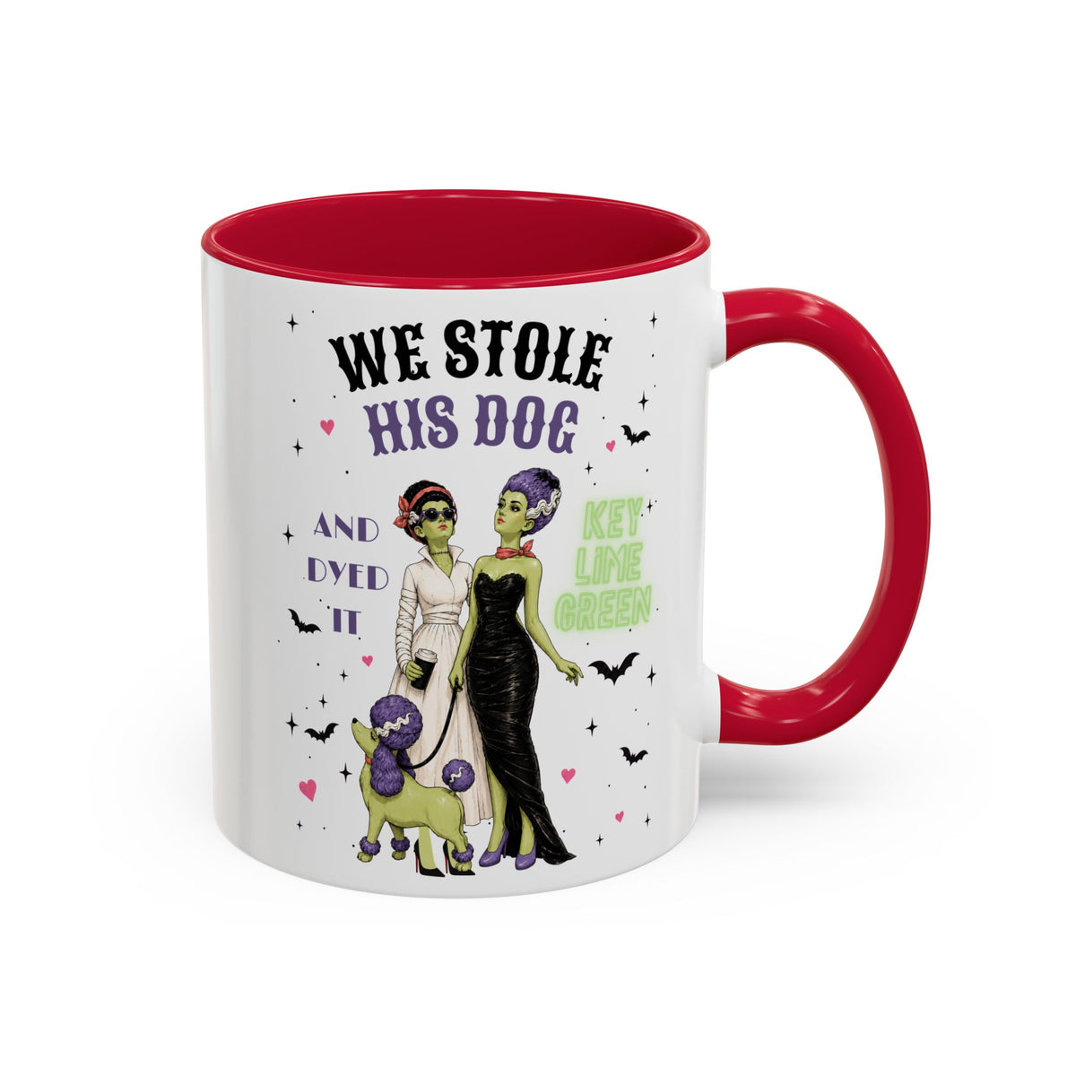 Monster Brides Dog Walk Mug — 11 oz Coffee Cup Lesbian Couple