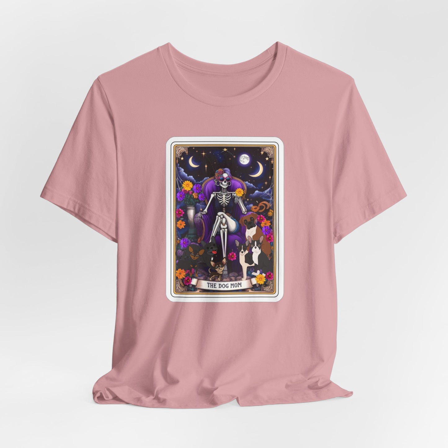 Custom Dog Mom Tarot Tee: Unisex Bella Canvas Jersey Short Sleeve Shirt, Pet Lover Gift, Graphic Tee, Casual Wear