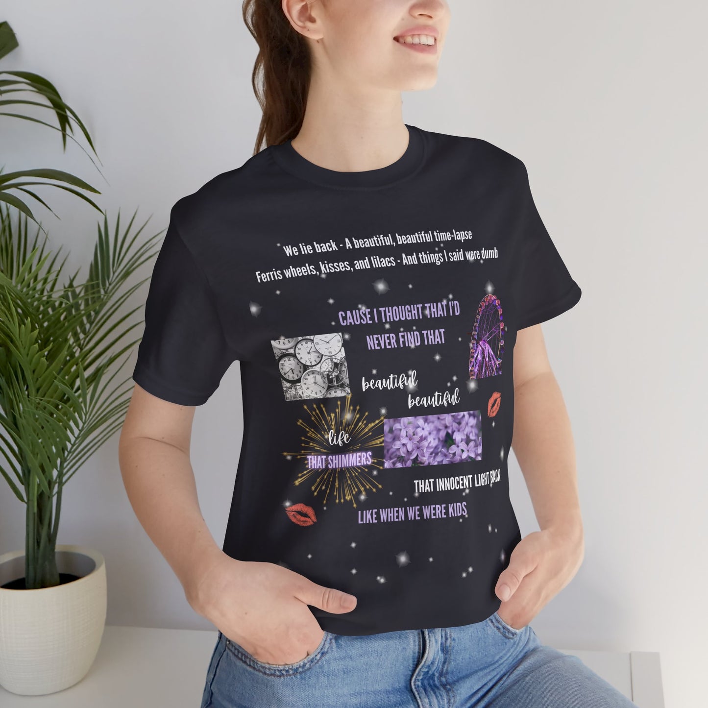 Eldest Daughter Collage Tee, Unisex Short Sleeve Jersey Tee, Motivational Shirt, Perfect Gift for Friends, Positive Vibes Apparel
