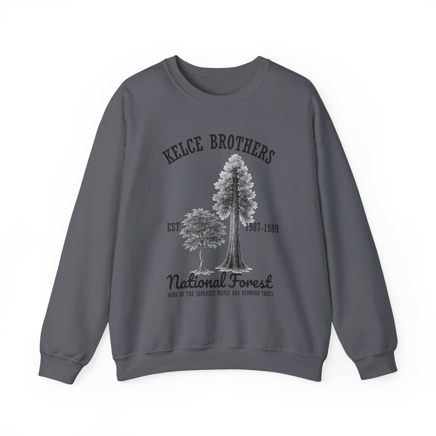 Kelce National Forest Crewneck Sweatshirt - "Kelce Brothers" Vintage Tree Graphic
