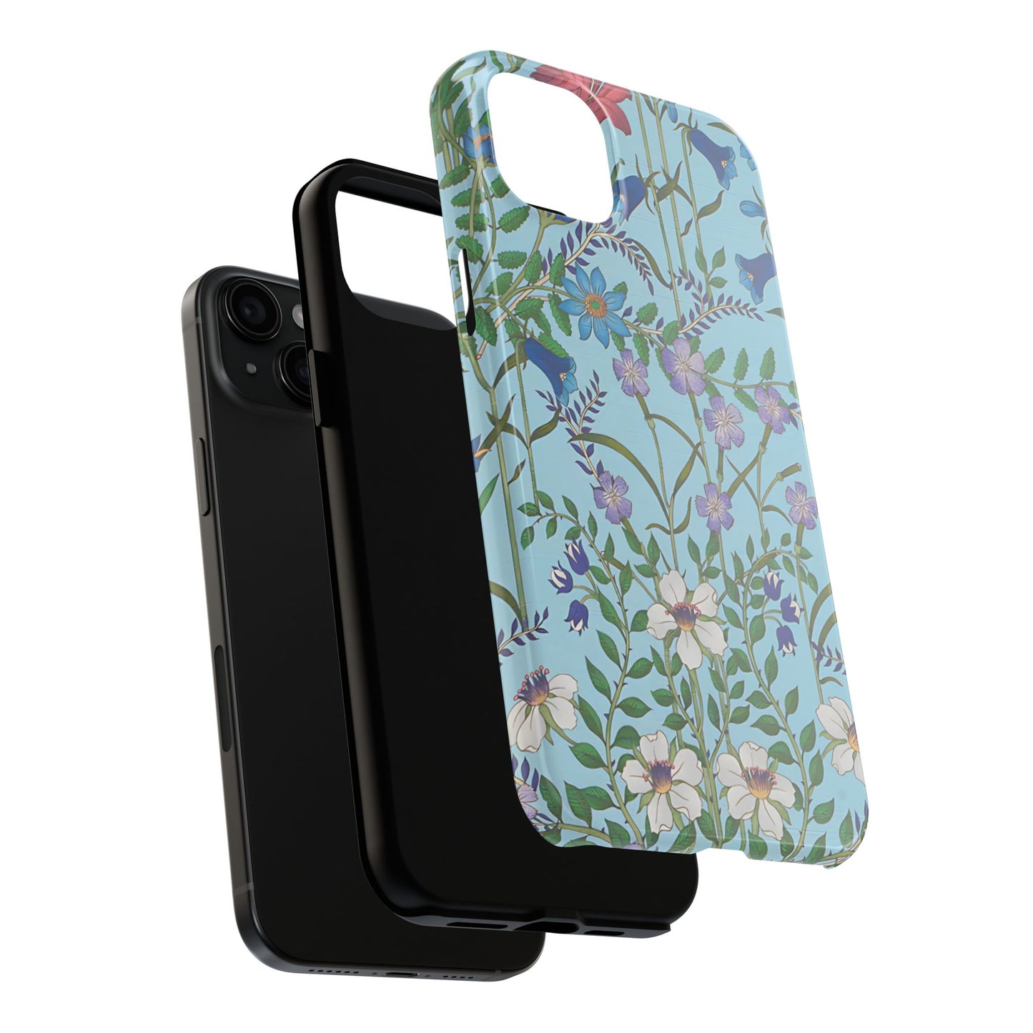Vibrant Floral Tough Phone Case "Flora Blue"- Durable Protection for Your Device