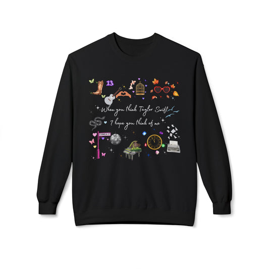 I hope you think of me Sweatshirt - Cozy Gift for Friends, Unique Crewneck, Personalized Apparel, Halloween, Casual Wear