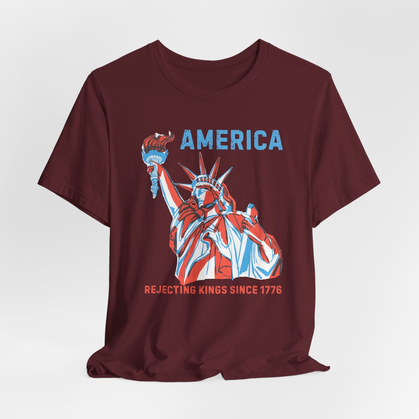 Patriotic Unisex Tee - America: Rejecting Kings Since 1776, Summer Apparel, 4th of July Shirt, Independence Day Gift, Vintage Graphic Tee