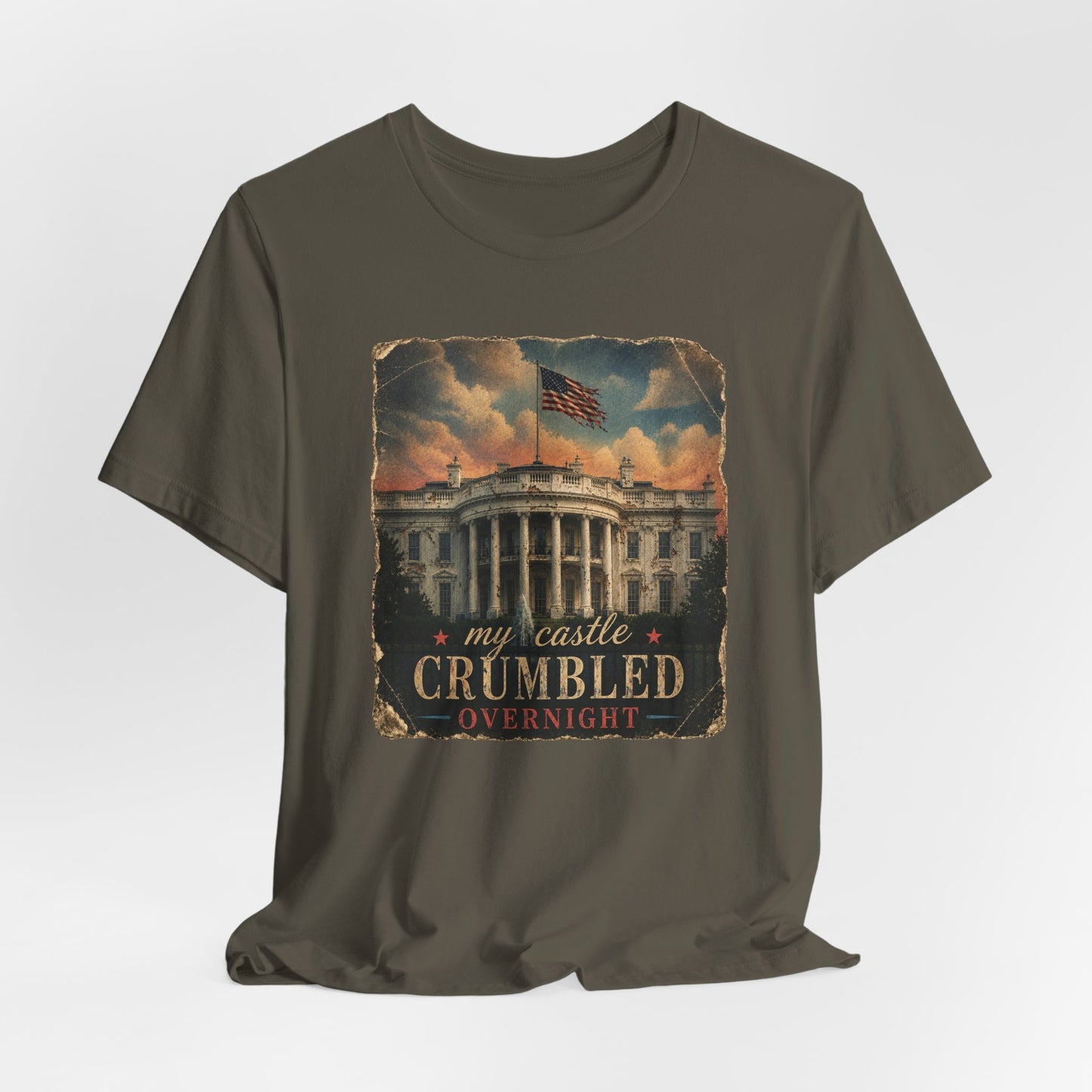 'My Castle Crumbled Overnight' Vintage White House Graphic T-Shirt