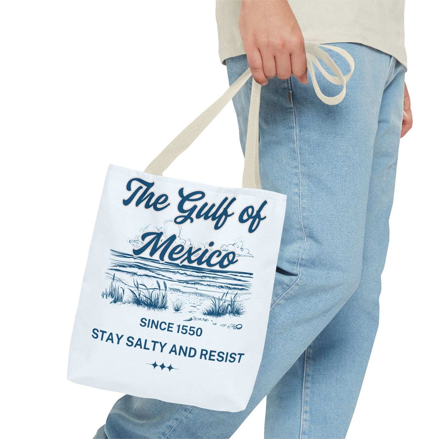Beach-Themed Tote Bag, Gulf of Mexico Design, Nautical Carryall, Summer Essential, Gift for Beach Lovers, Eco-Friendly Bag