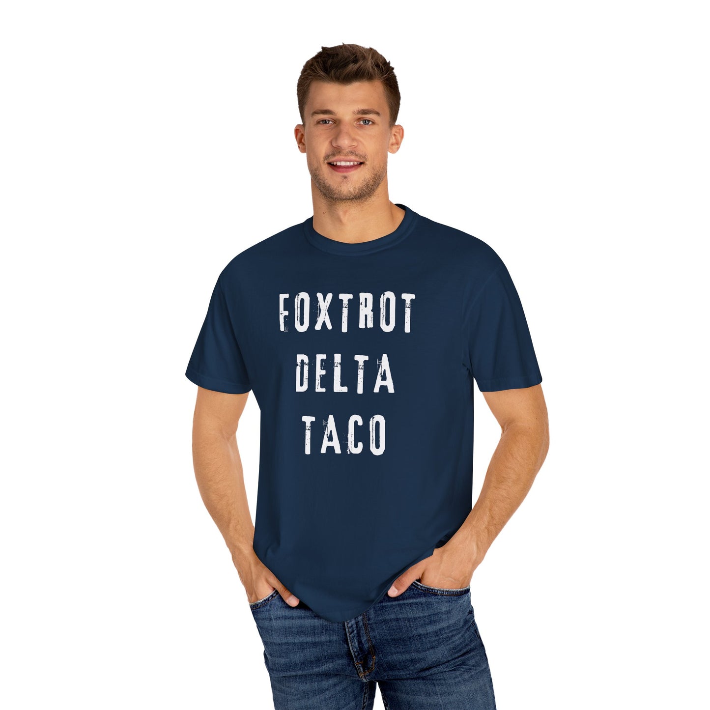 Foxtrot Delta Taco FDT Comfort Colors T-Shirt - Unisex Garment-Dyed Tee, Funny Gift, Taco Political Apparel, Everyday Wear, Summer Style