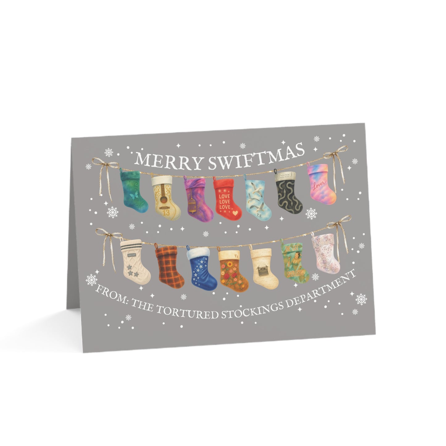 Greeting Cards — "Merry Swiftmas" Humorous Stocking Socks Holiday Card