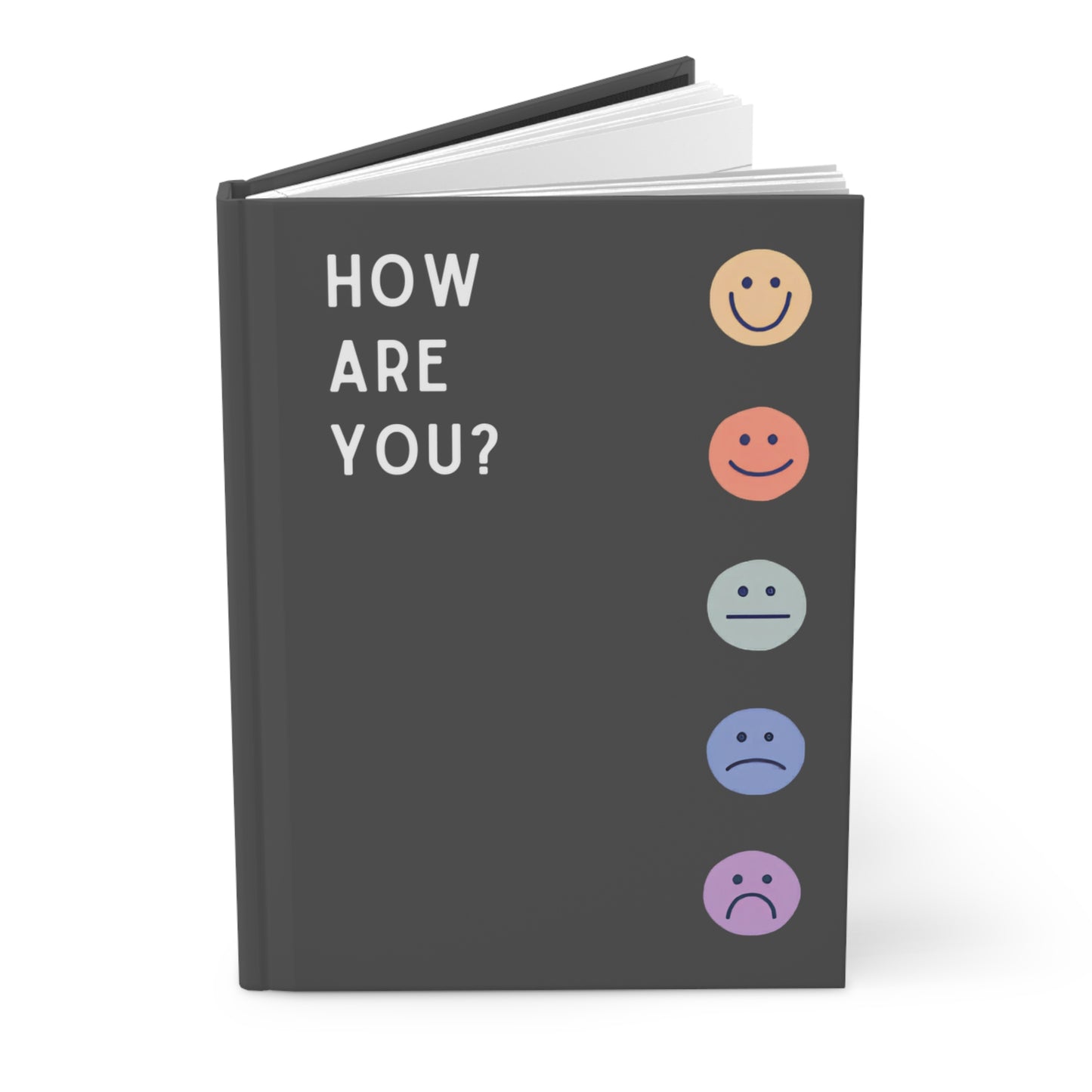 How Are You? Hardcover Journal — Mental Health Mood Tracker Notebook