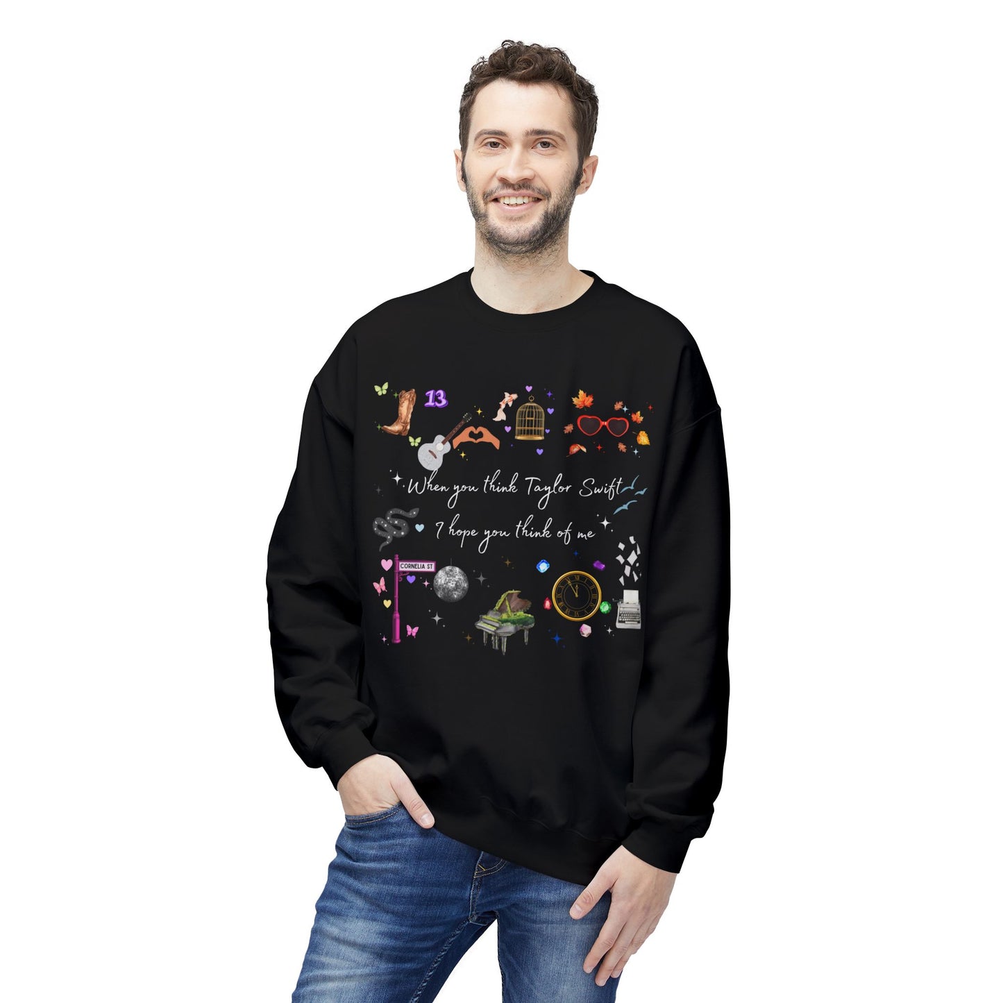 I hope you think of me Sweatshirt - Cozy Gift for Friends, Unique Crewneck, Personalized Apparel, Halloween, Casual Wear