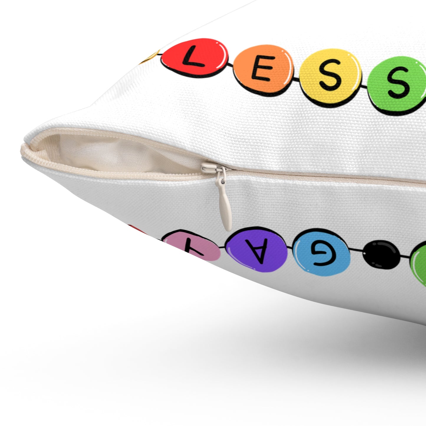 Shade Never Made Anybody Less Gay - Friendship Bracelet Pride - Colorful Affirmation Pillow