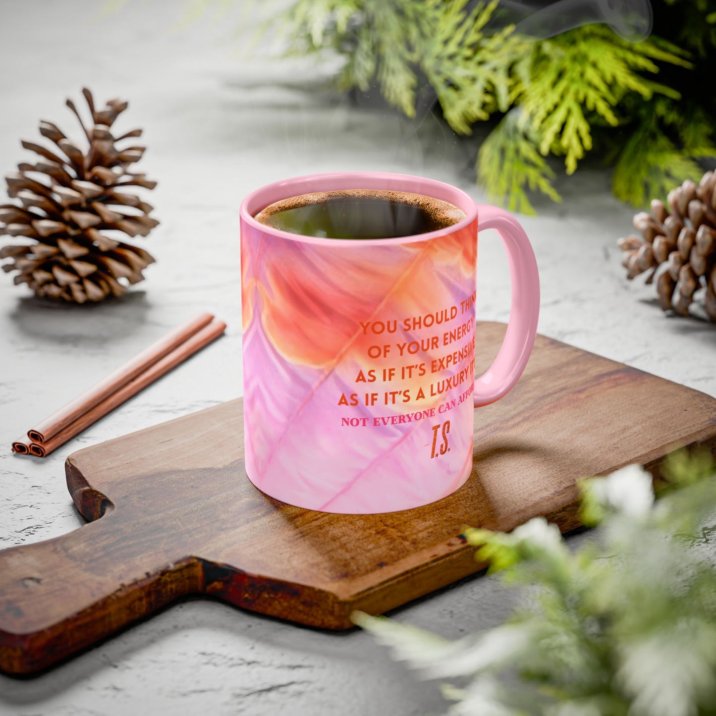 Colorful Luxury Energy Inspirational Mug, Motivational Coffee Cup, Unique Gift, Office Decor, Self-Care Reminder