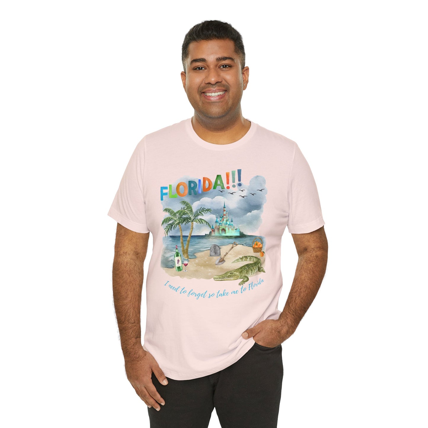 FLORIDA!!! Watercolor Print - Unisex Jersey Short Sleeve Tee