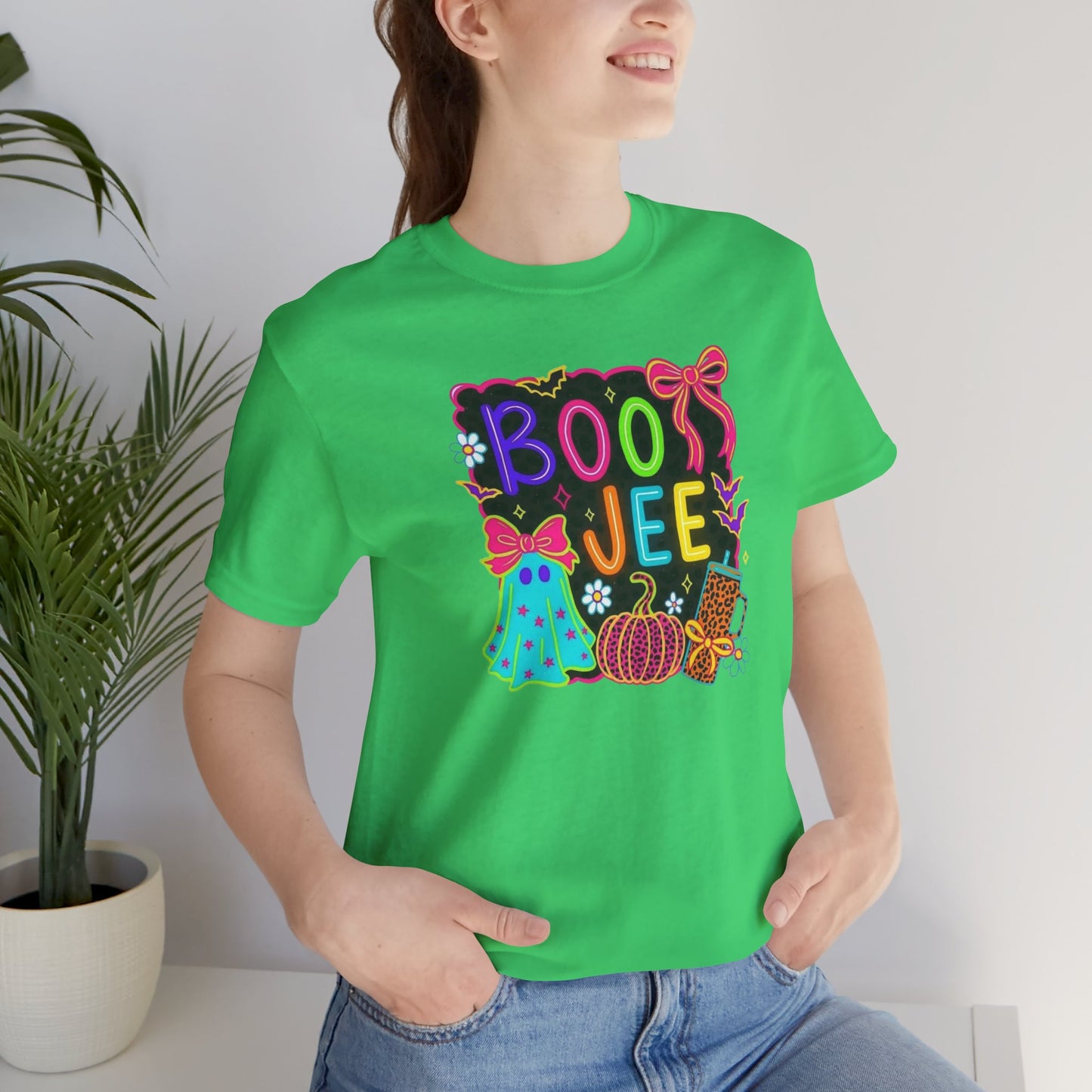 Boo Jee Halloween Tee, Festive Fall Shirt, Spooky Ghost Design, Unisex Halloween Apparel, Cute Pumpkin Graphic Tee