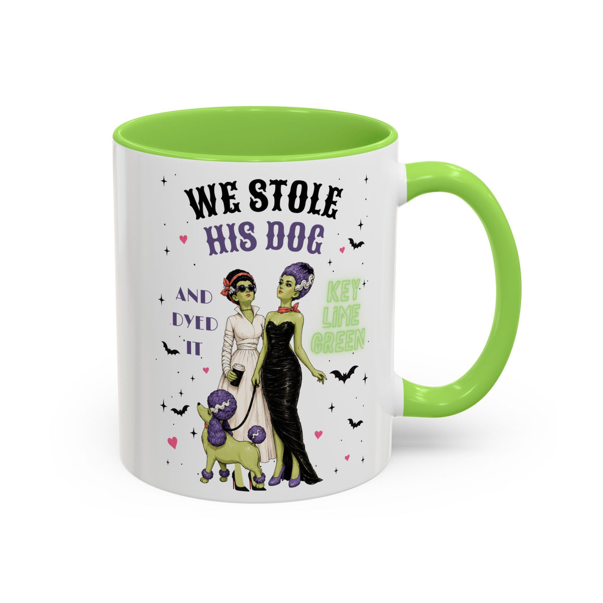 Monster Brides Dog Walk Mug — 11 oz Coffee Cup Lesbian Couple