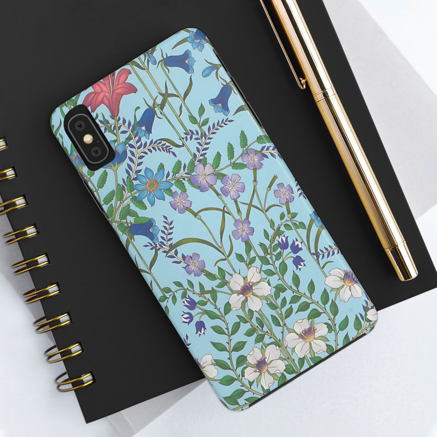 Vibrant Floral Tough Phone Case "Flora Blue"- Durable Protection for Your Device