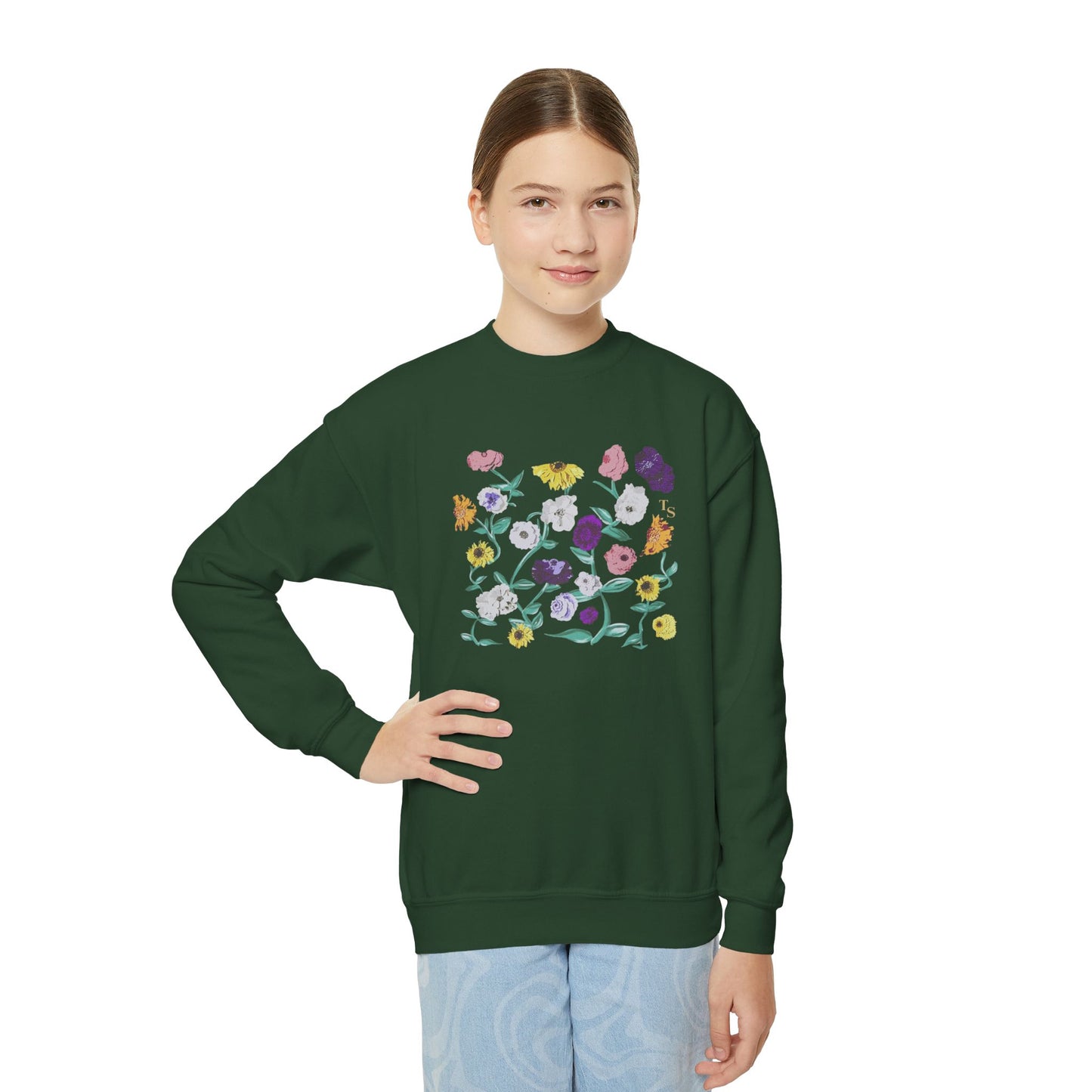 Youth Acoustic Piano Floral Crewneck Sweatshirt