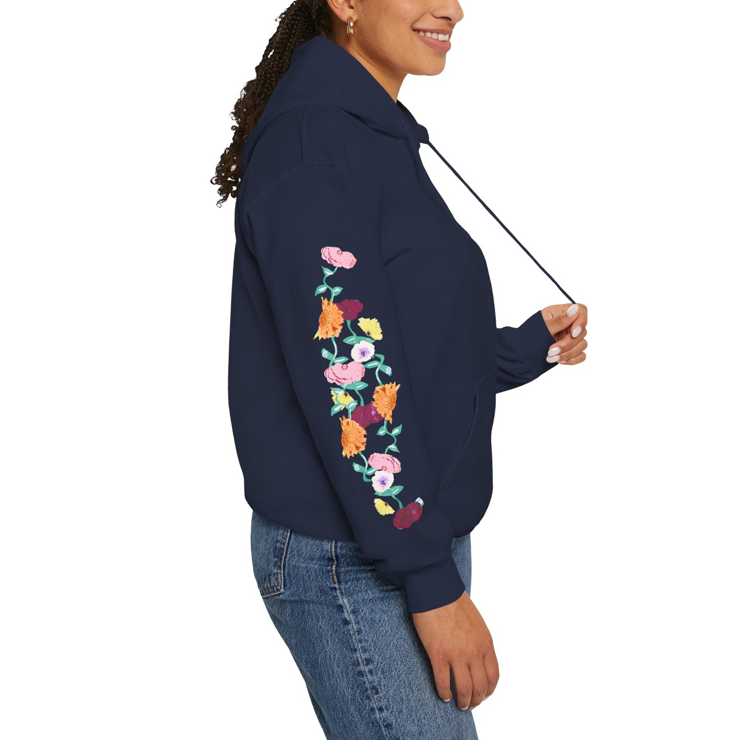 Acoustic Piano Floral Sleeve Hoodie